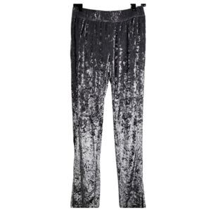 Emma & Sam Crushed Velvet Silver Pants